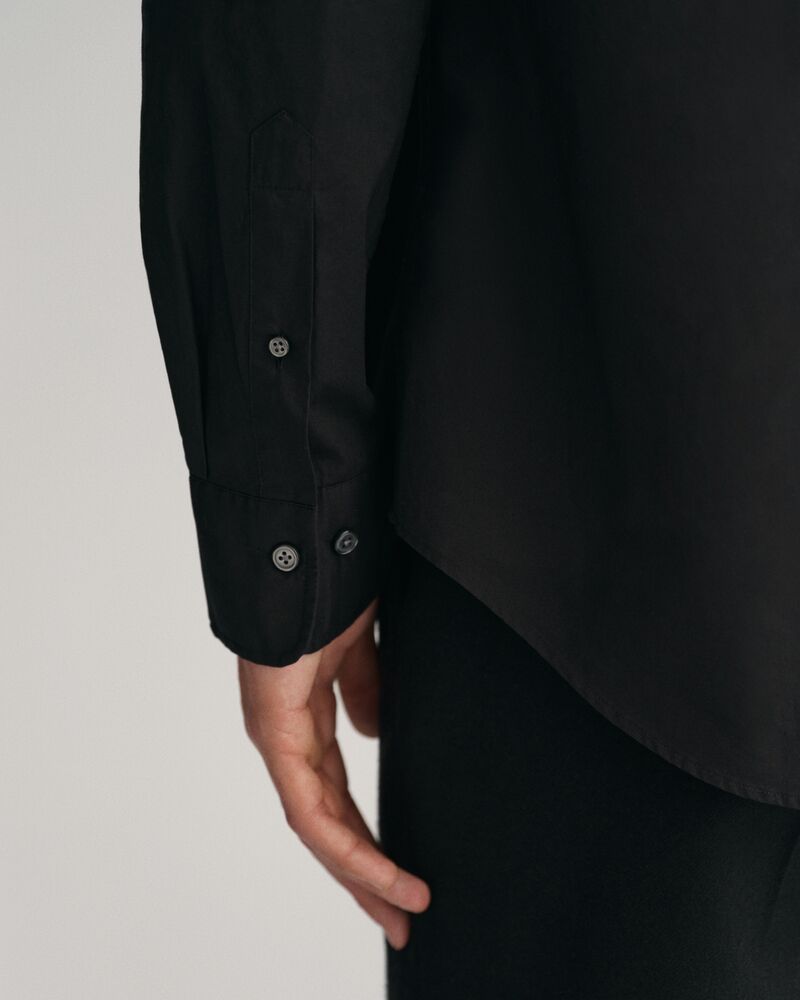 Regular Fit Poplin Shirt Black / S