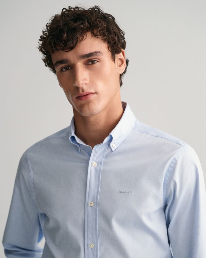 Slim Fit Poplin Shirt Light Blue / S