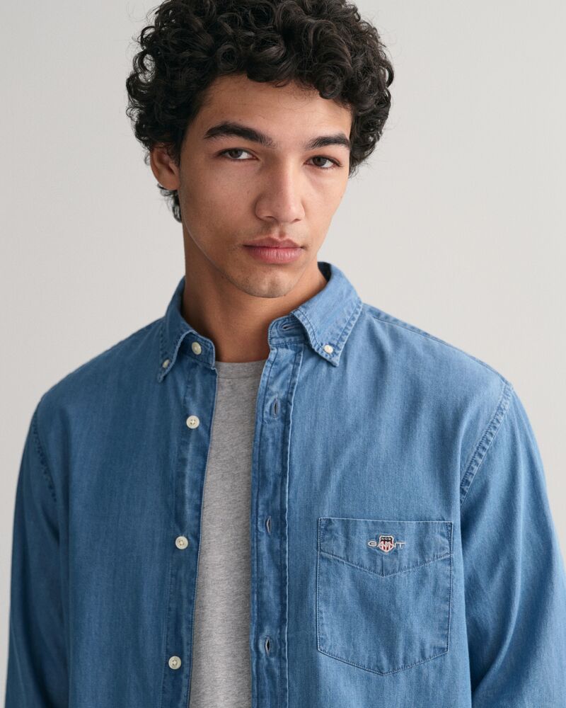 Regular Fit Indigo Shirt Semi Light Blue / S