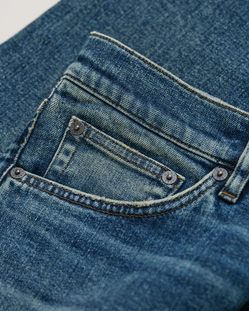 Regular Fit Vintage Wash Jeans Mid Blue Vintage / 32X34