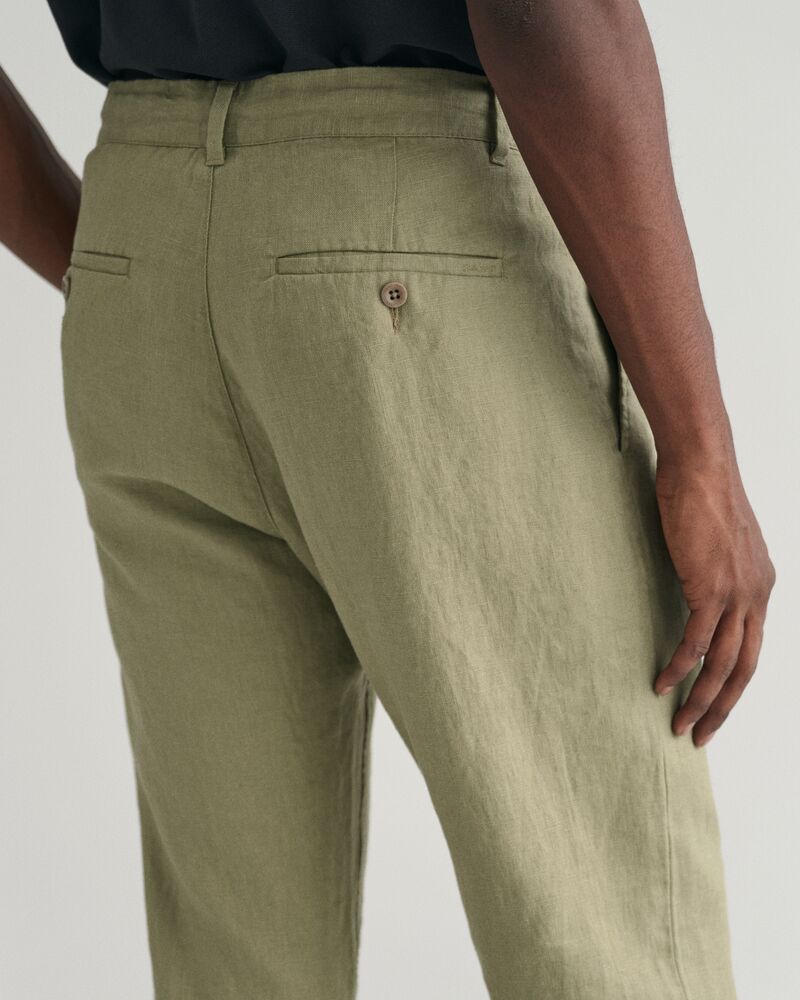 Relaxed Fit Linen Drawstring Pants S / DRIED CLAY