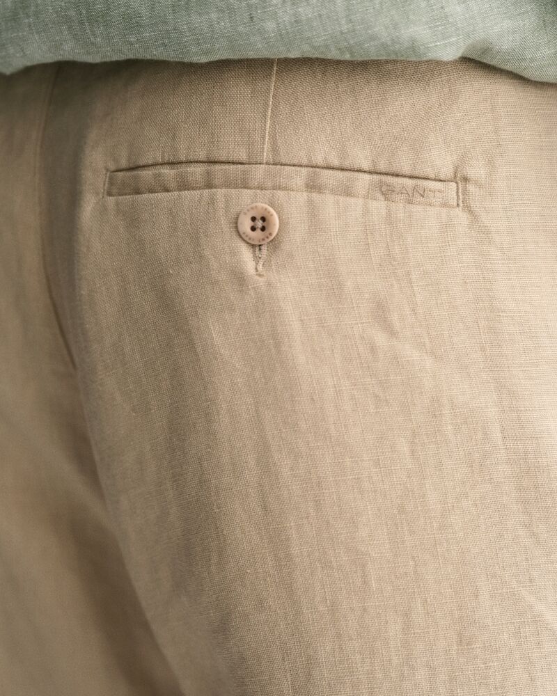 Relaxed Fit Linen Drawstring Pants S / DRY SAND