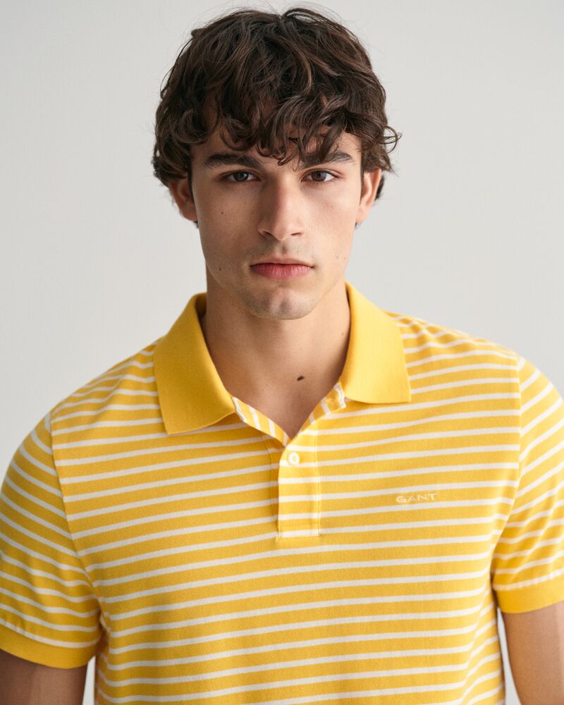 Striped Piqué Polo Shirt S / SMOOTH YELLOW