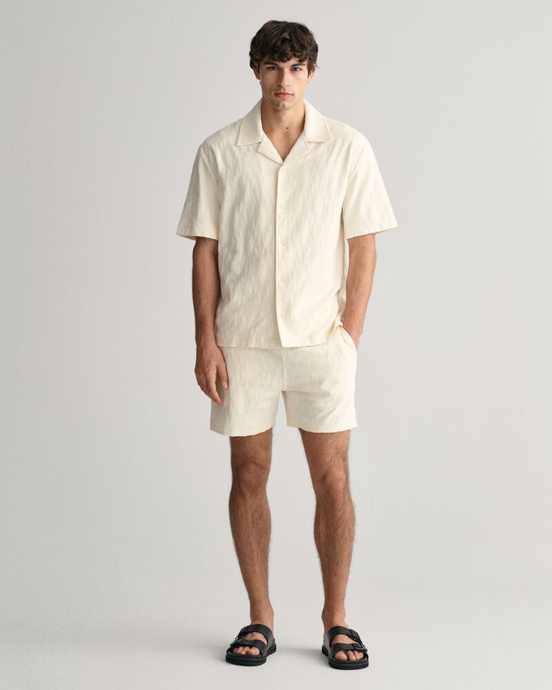 Jacquard Terry Cloth Shorts Cream / S