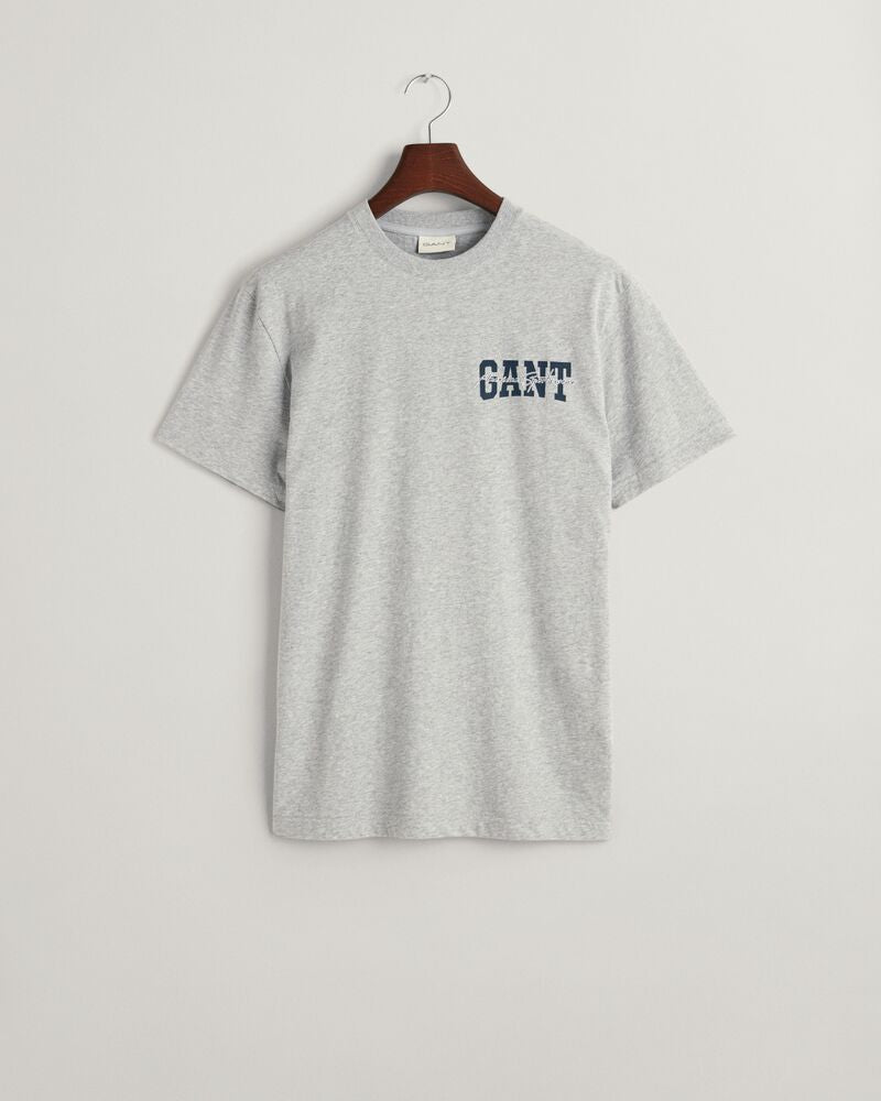 GANT Arch Script Graphic T-Shirt Grey Melange / S