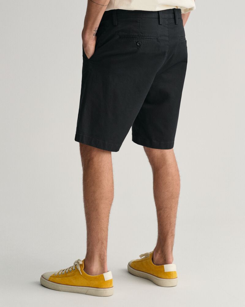 Slim Fit Twill Shorts Black / 30