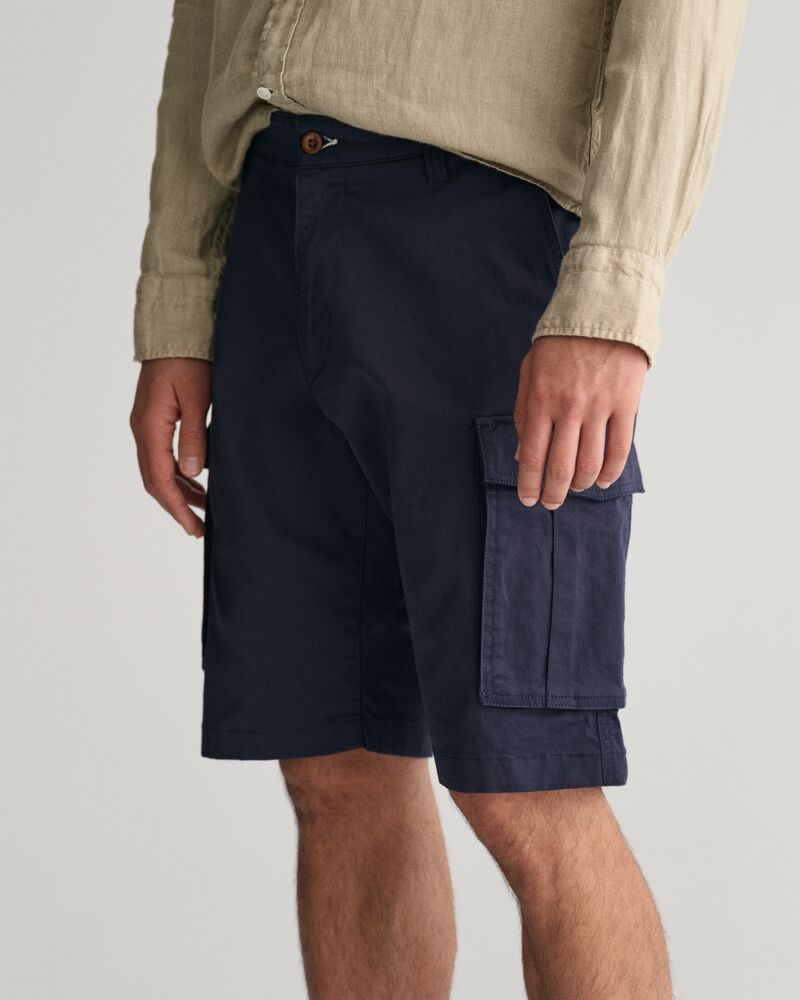 Relaxed Fit Twill Cargo Shorts Marine / 30