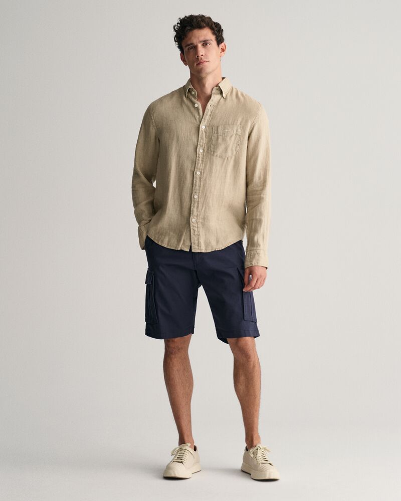 Relaxed Fit Twill Cargo Shorts Marine / 30