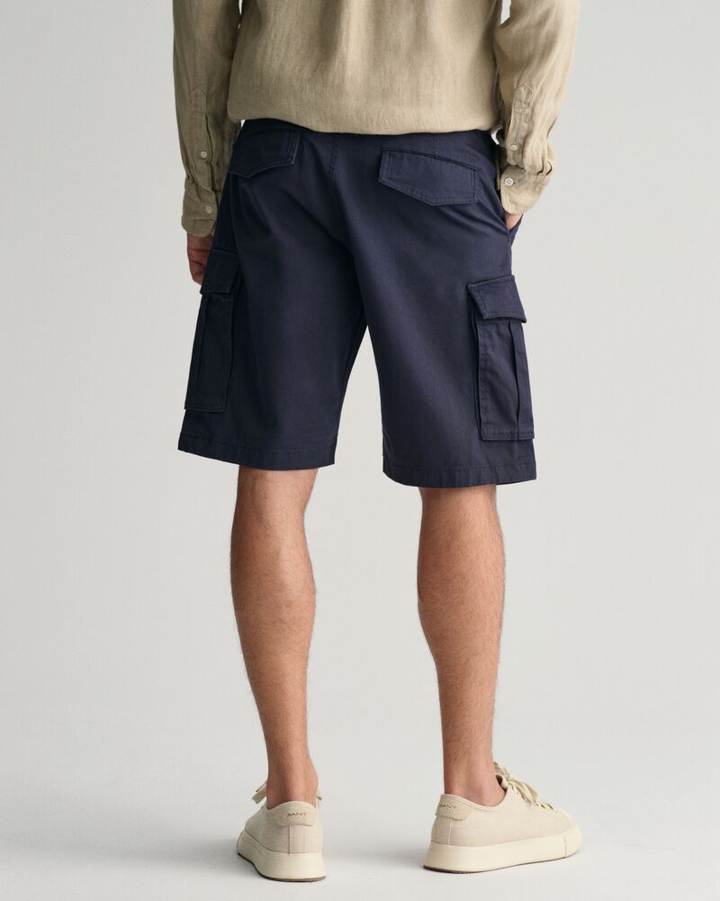 Relaxed Fit Twill Cargo Shorts Marine / 30