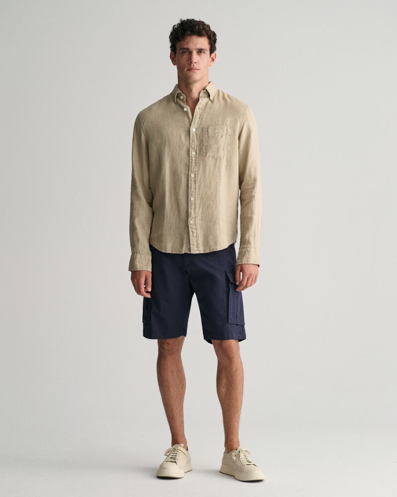 Relaxed Fit Twill Cargo Shorts Marine / 30