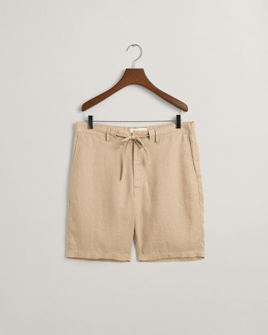 Relaxed Fit Linen Drawstring Shorts S / DRY SAND