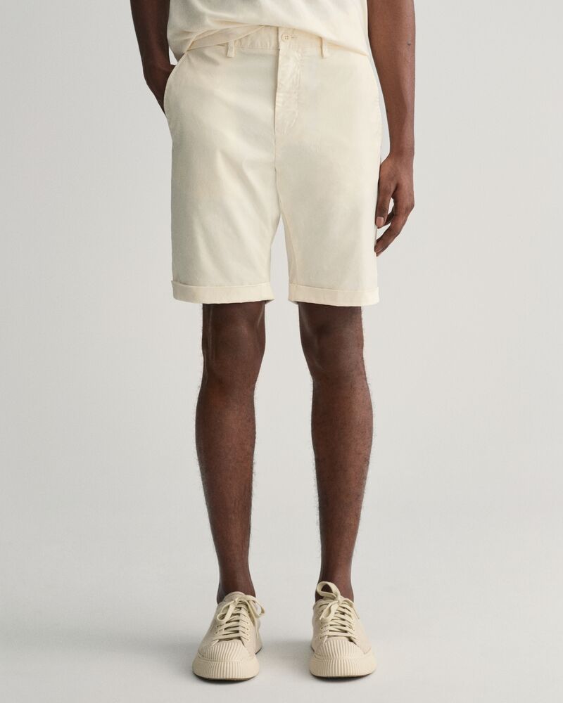 Slim Fit Sunfaded Shorts Cream / 30