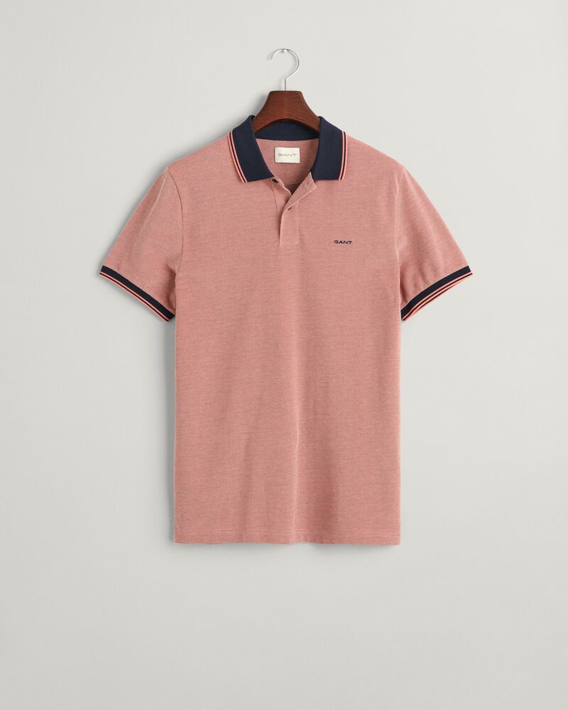 4-Color Oxford Piqué Polo Shirt S / SUNSET PINK