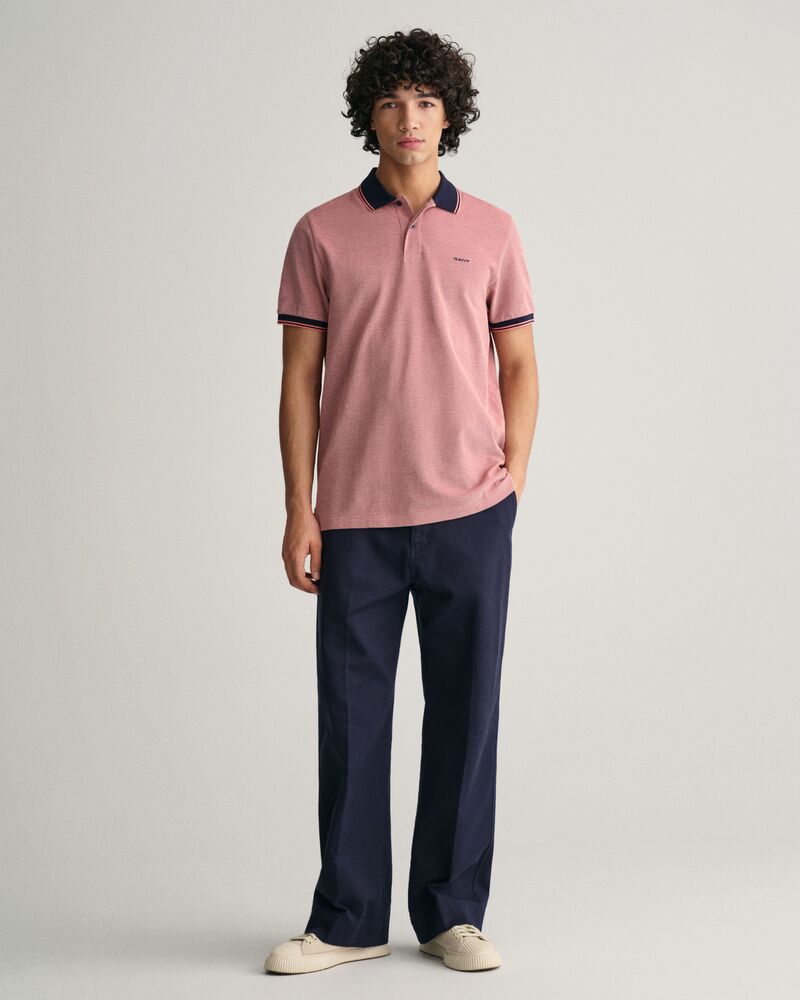 4-Color Oxford Piqué Polo Shirt S / SUNSET PINK