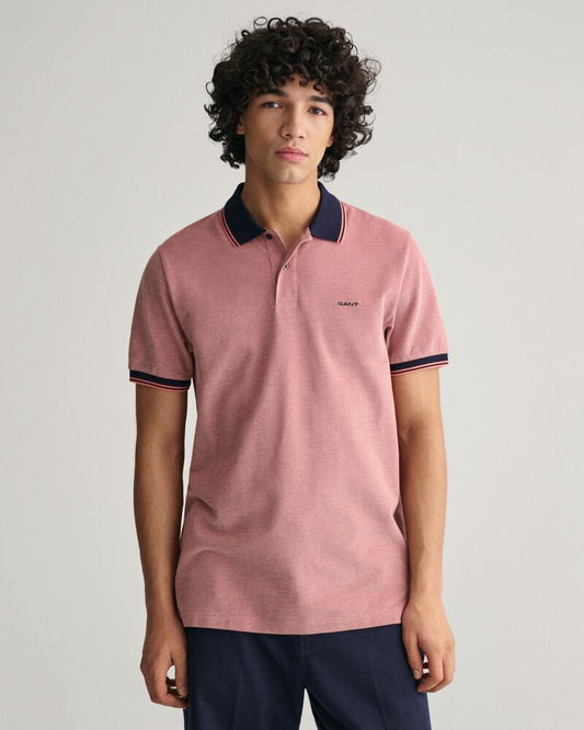 4-Color Oxford Piqué Polo Shirt S / SUNSET PINK