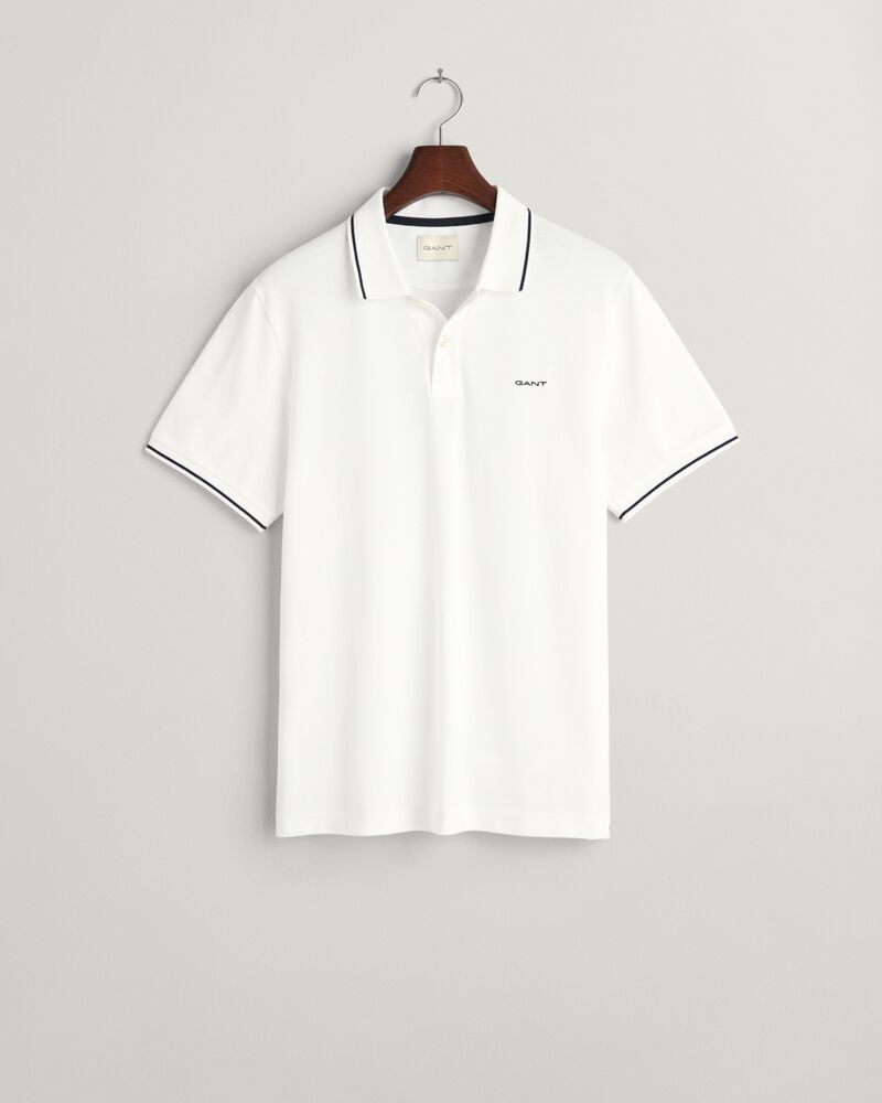 Tipped Piqué Polo Shirt White / M