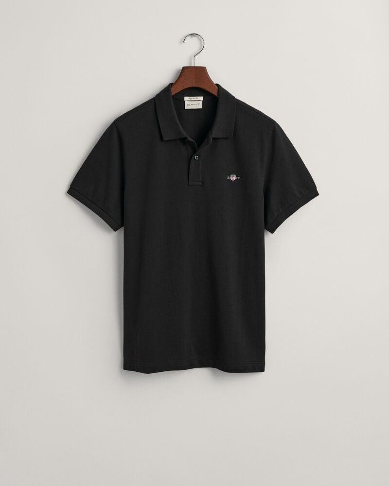 Regular Fit Shield Piqué Polo Shirt Black / S