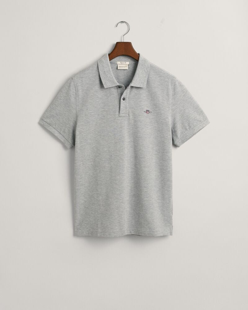 Regular Fit Shield Piqué Polo Shirt Grey Melange / S