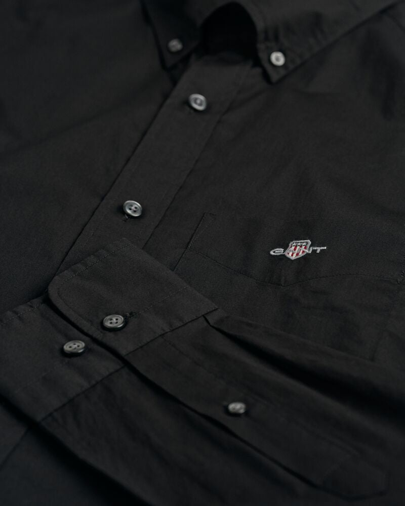 Regular Fit Poplin Shirt Black / S