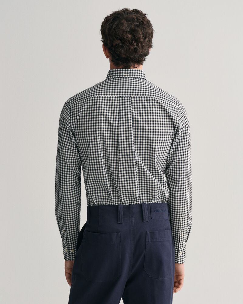 Regular Fit Gingham Poplin Shirt Black / S