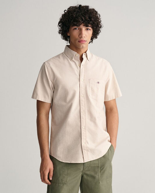 Regular Fit Classic Oxford Short Sleeve Shirt Dry Sand / S