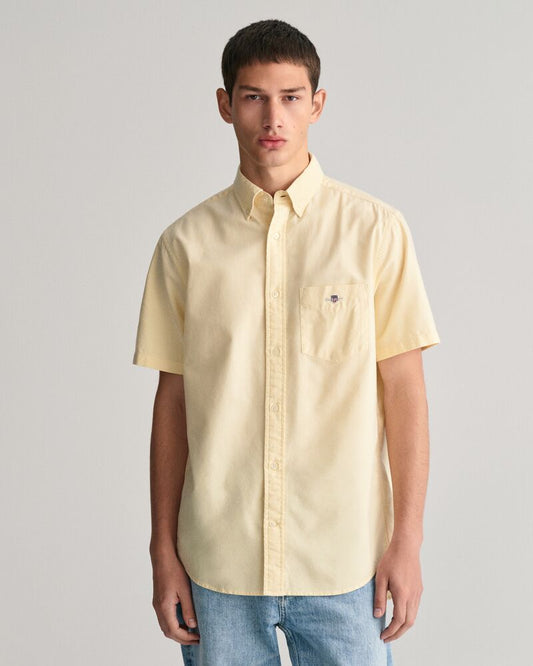 Regular Fit Classic Oxford Short Sleeve Shirt Dusty Yellow / S