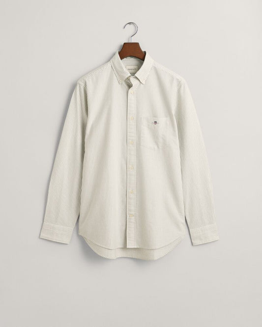 Regular Fit Banker Stripe Classic Oxford Shirt Milky Matcha / S