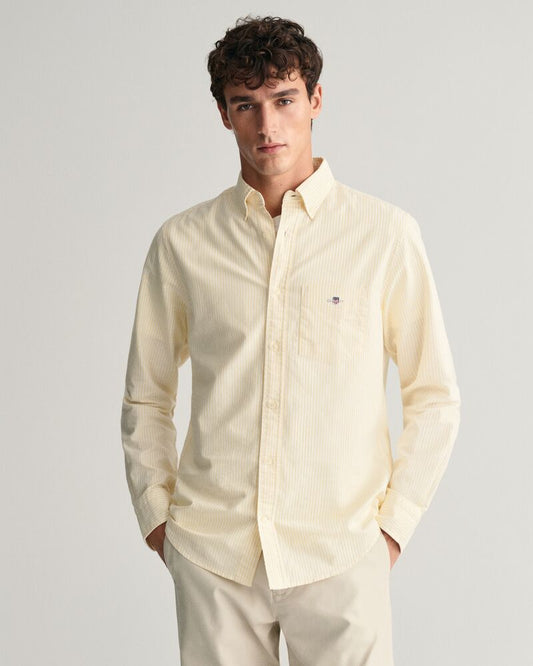 Regular Fit Banker Stripe Classic Oxford Shirt Dusty Yellow / S