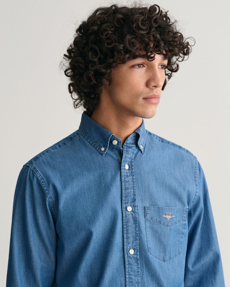 Regular Fit Indigo Shirt Semi Light Blue / S