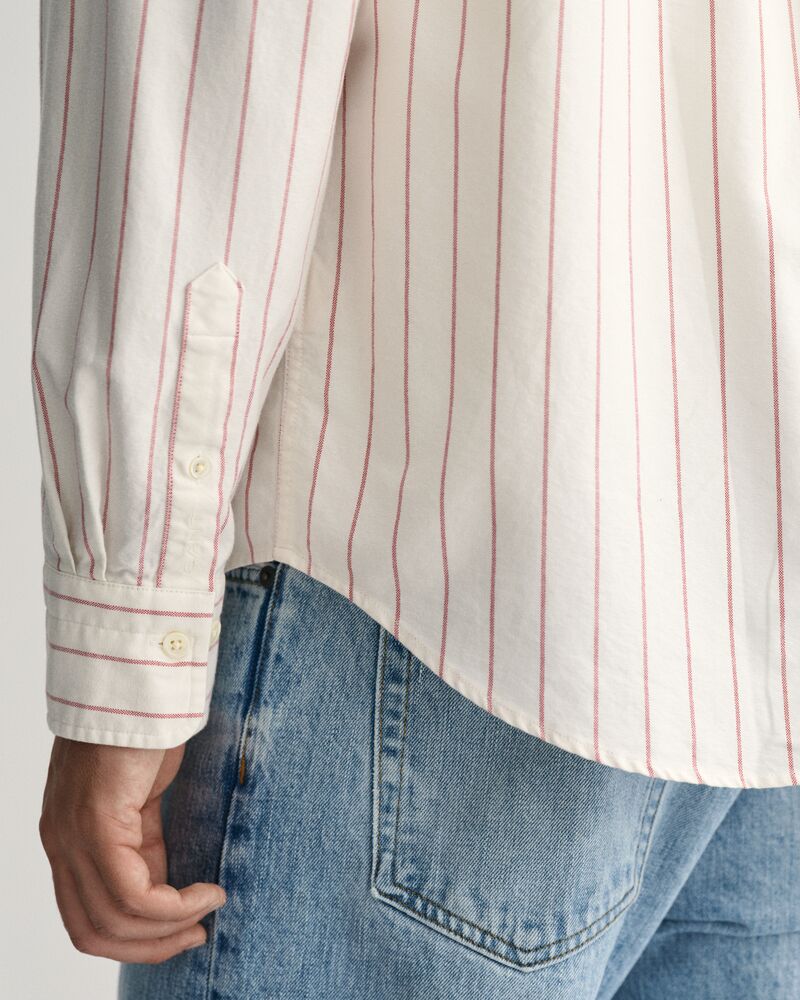 Relaxed Fit Striped Heritage Oxford Shirt Eggshell / S