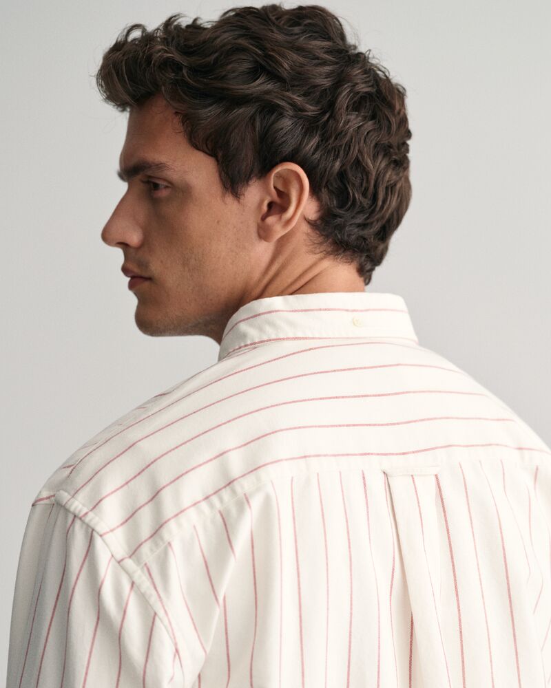 Relaxed Fit Striped Heritage Oxford Shirt Eggshell / S