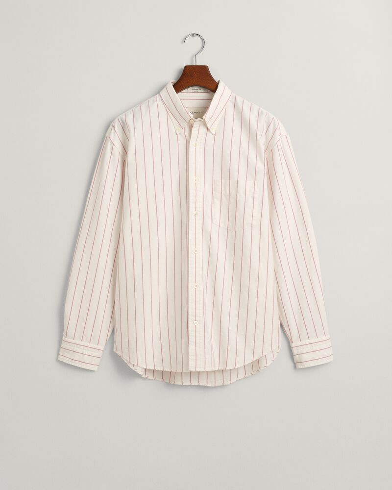 Relaxed Fit Striped Heritage Oxford Shirt Eggshell / S