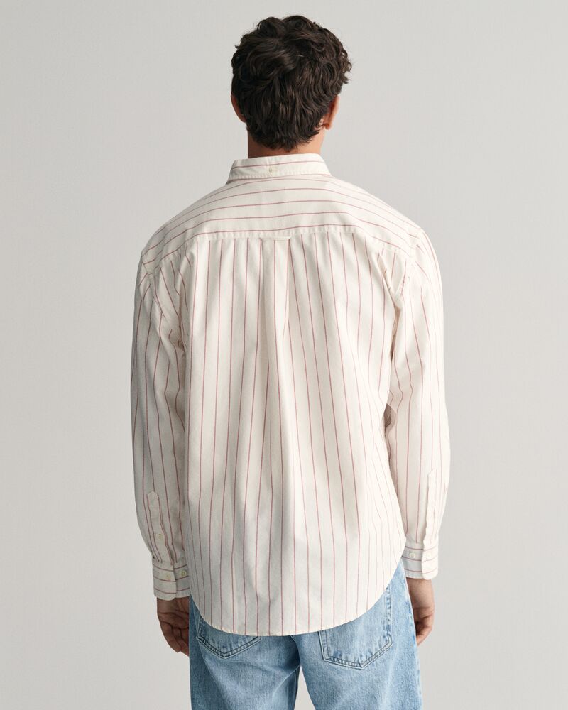 Relaxed Fit Striped Heritage Oxford Shirt Eggshell / S