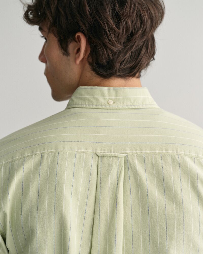 Regular Fit Striped Archive Oxford Shirt S / MILKY MATCHA