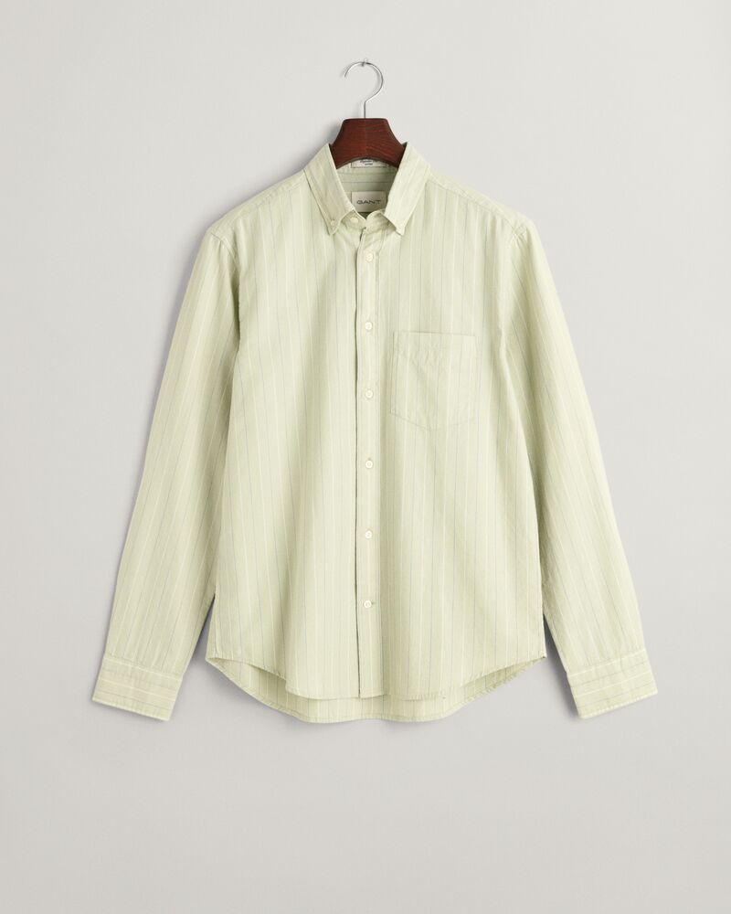 Regular Fit Striped Archive Oxford Shirt S / MILKY MATCHA