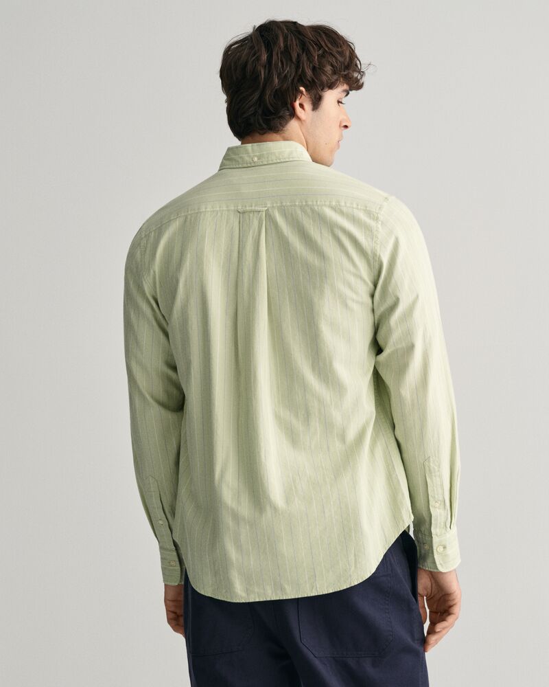 Regular Fit Striped Archive Oxford Shirt S / MILKY MATCHA