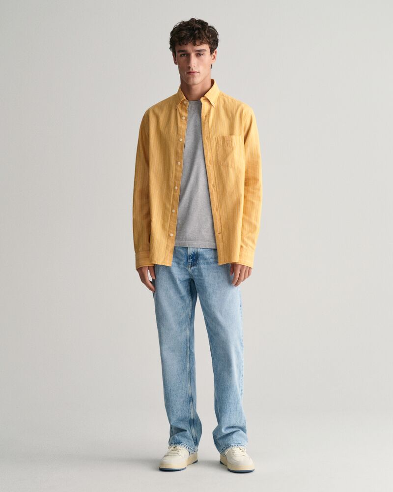 Regular Fit Striped Archive Oxford Shirt S / MEDAL YELLOW