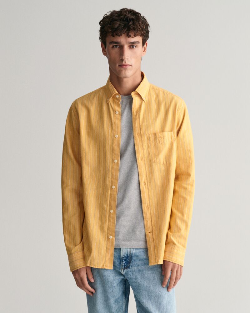 Regular Fit Striped Archive Oxford Shirt S / MEDAL YELLOW