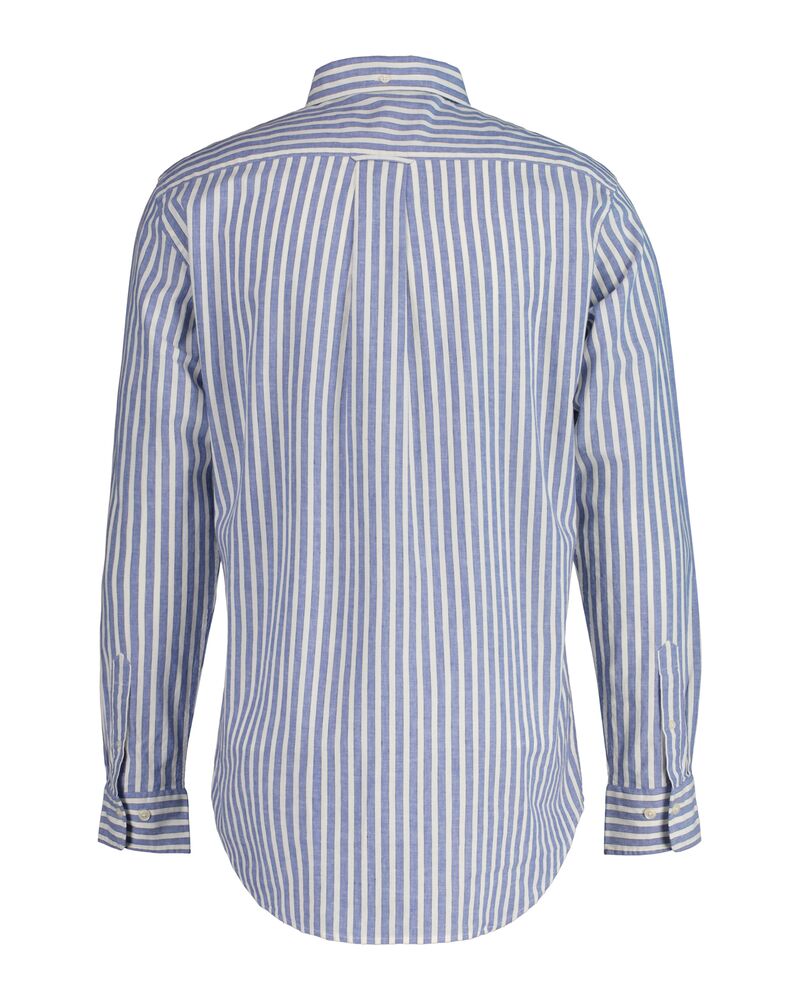 Regular Fit Striped Cotton Linen Shirt Rich Blue / S