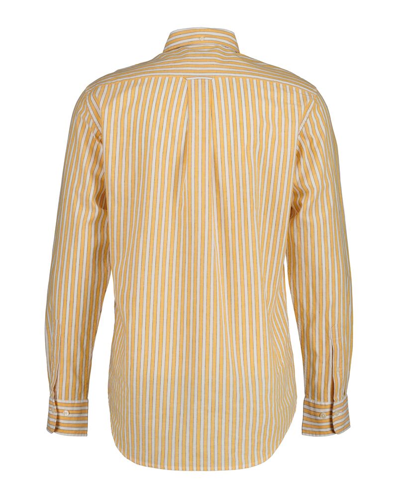 Regular Fit Striped Cotton Linen Shirt Medal Yellow / S