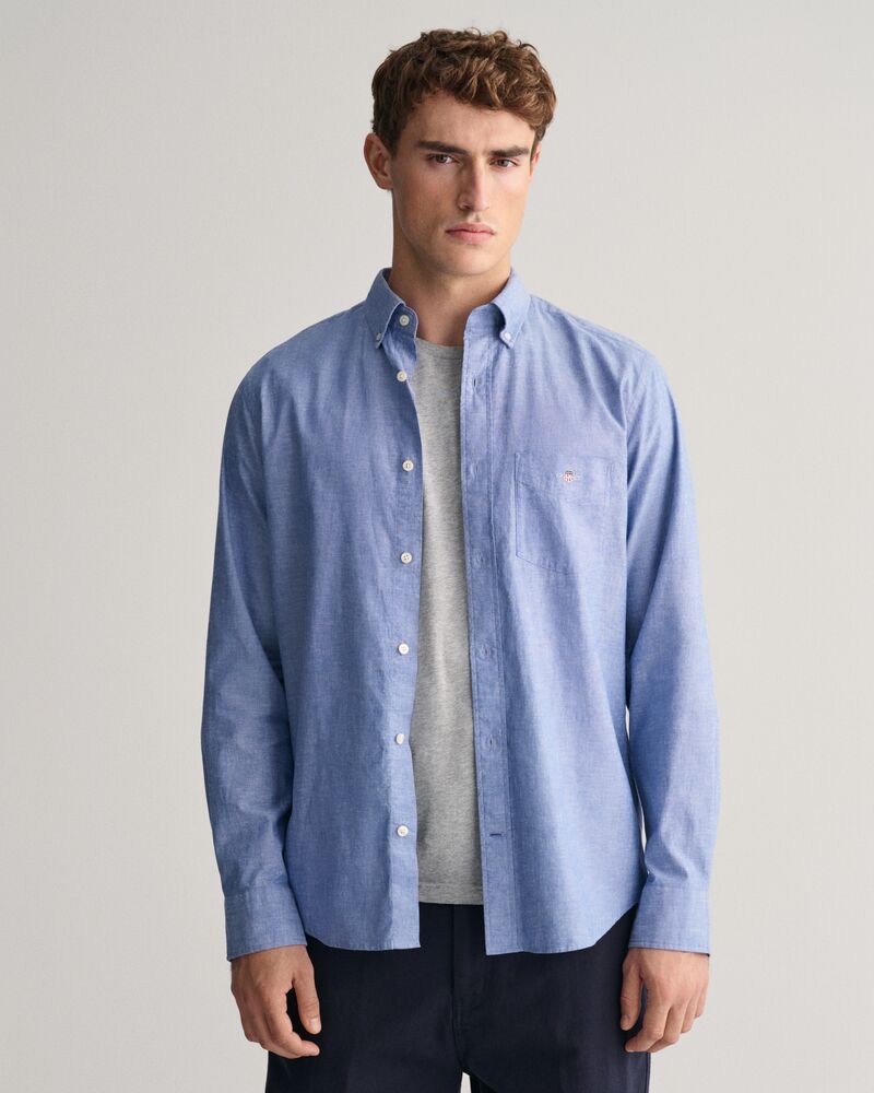 Regular Fit Cotton Linen Shirt Rich Blue / S