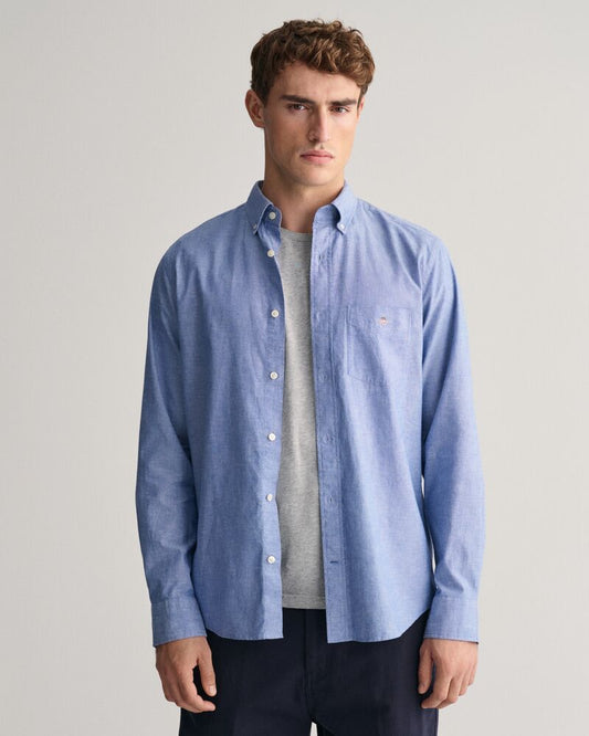 Regular Fit Cotton Linen Shirt Rich Blue / S