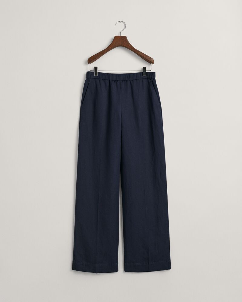 Relaxed Fit Linen Blend Pull-On Pants 34 / EVENING BLUE