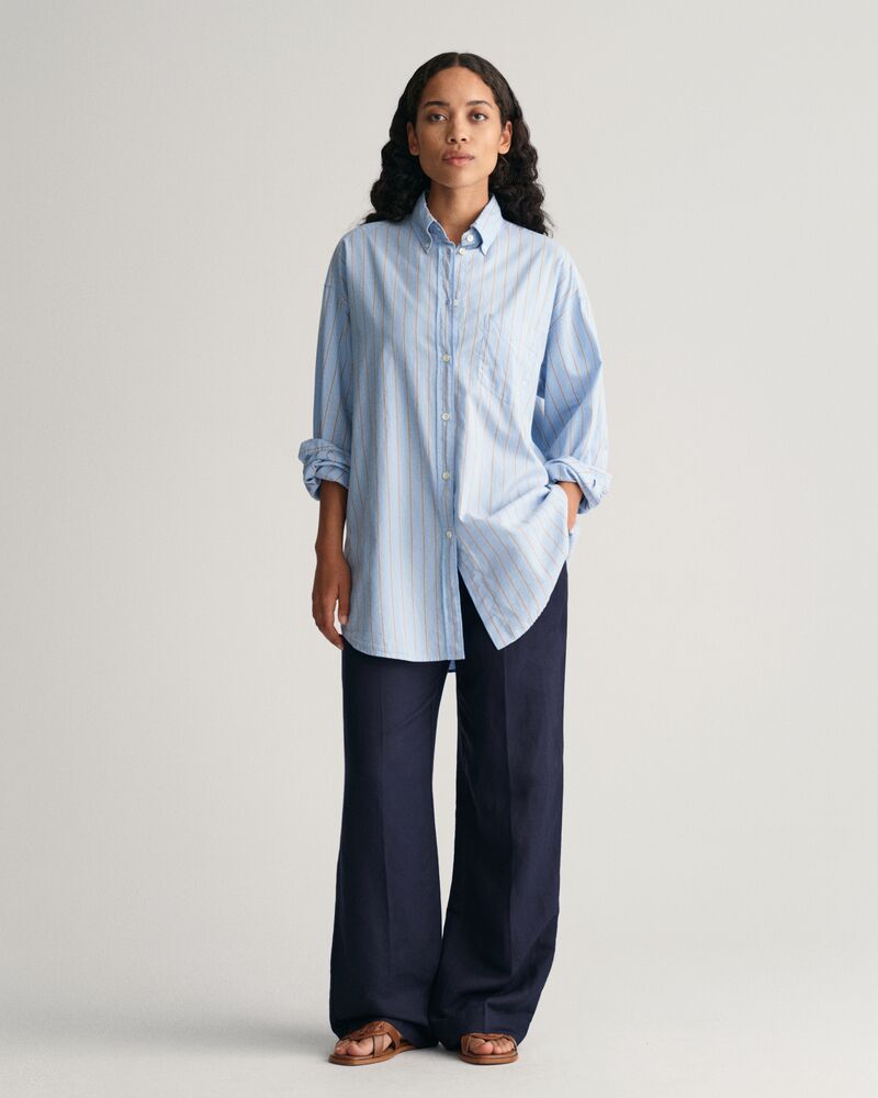 Relaxed Fit Linen Blend Pull-On Pants 34 / EVENING BLUE