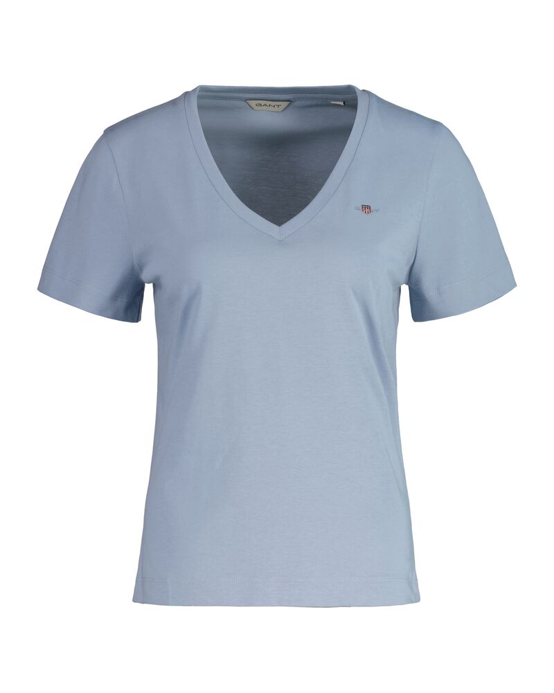 Shield V-Neck T-Shirt Dove Blue / S