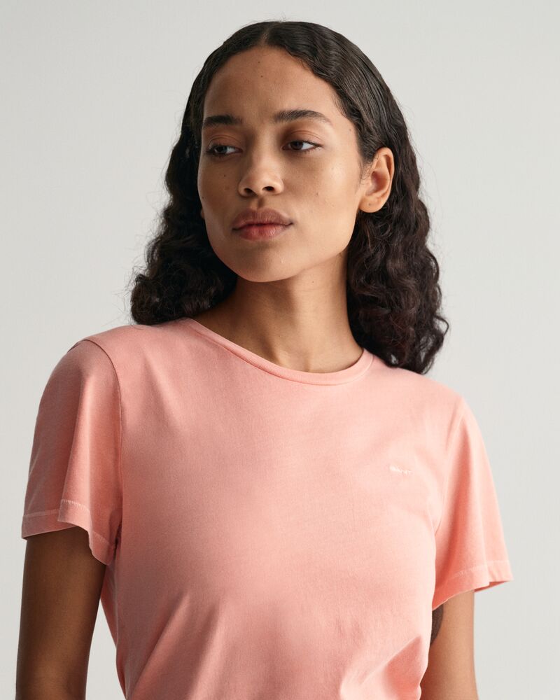 Sunfaded Crew Neck T-Shirt Peachy Pink / S