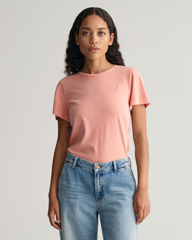 Sunfaded Crew Neck T-Shirt Peachy Pink / S