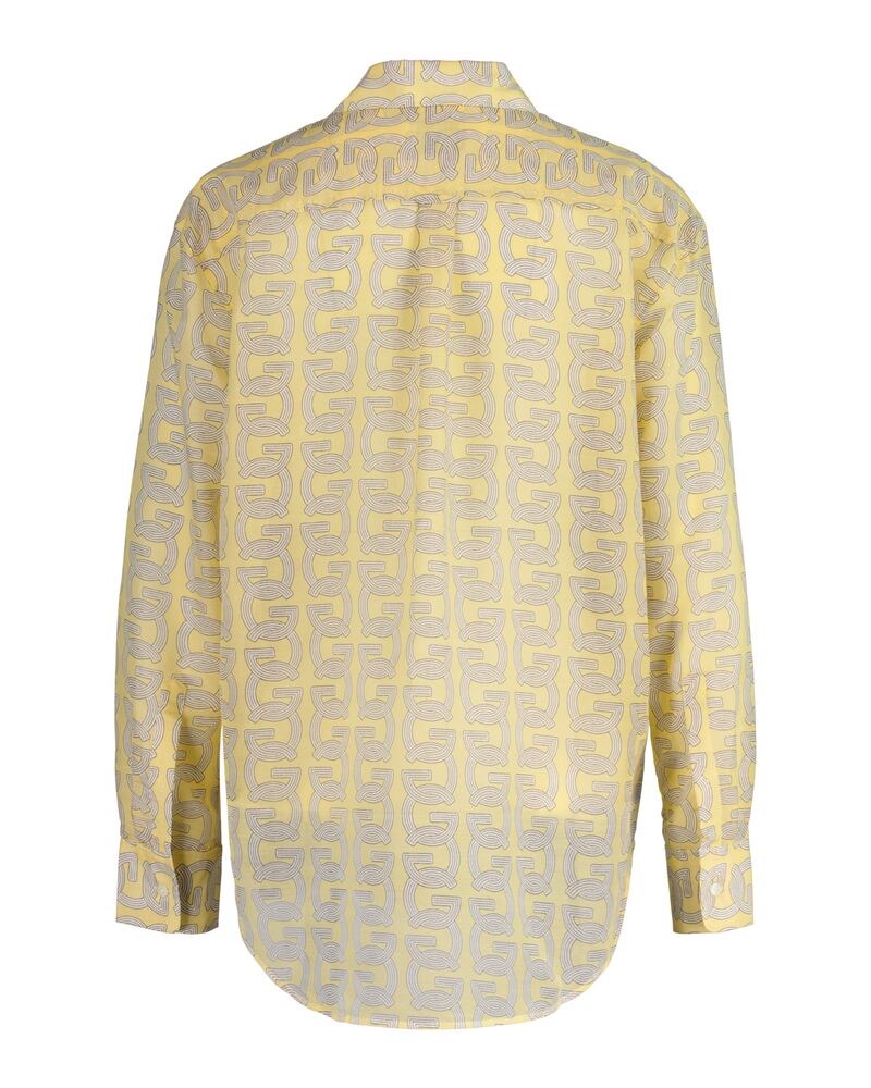 Relaxed Fit G Patterned Cotton Silk Shirt Dusty Yellow / 32