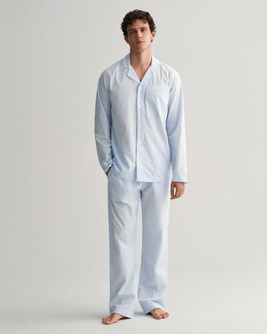 Stripe Pajama Set Shirt And Pants Shade Blue / S