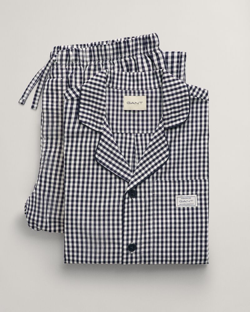 Gingham Ch Pj Set Shirt And Pants Classic Blue / S